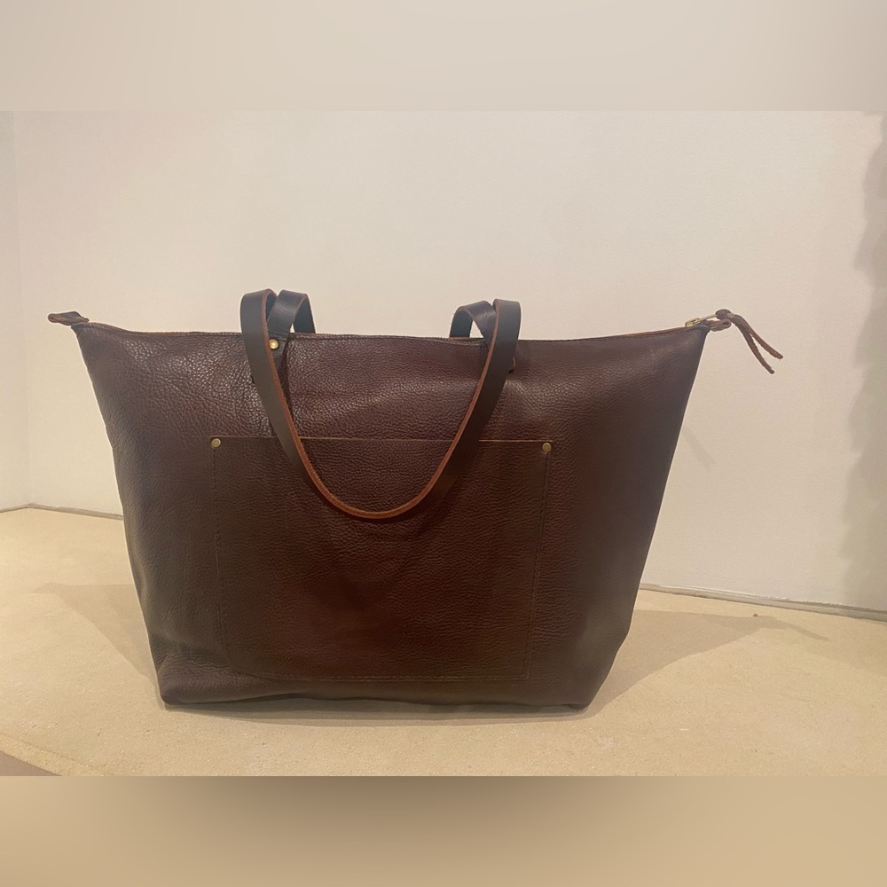 Portland Leather Goods Oversize Brown Leather Tote Bag (Grizzly Color)